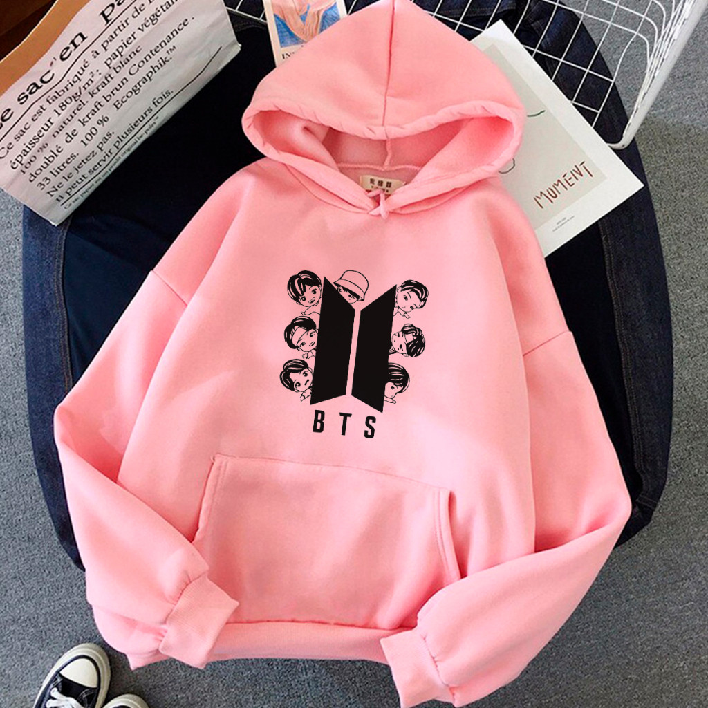 Moletom Casaco Minimalista Canguru Blusa BTS Kpop Unissex Moda Coreana Tendência Frio Envio Rápido