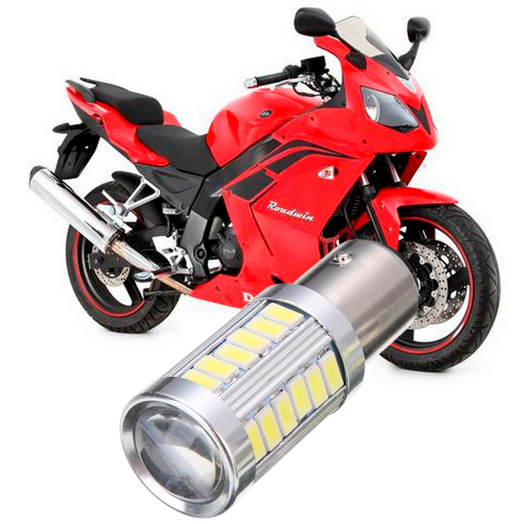 Lampada Ultra LED Luz de Freio e Lanterna Traseira P21/5W Moto Motocicleta Dafra Roadwin 250R 2012 a 2015
