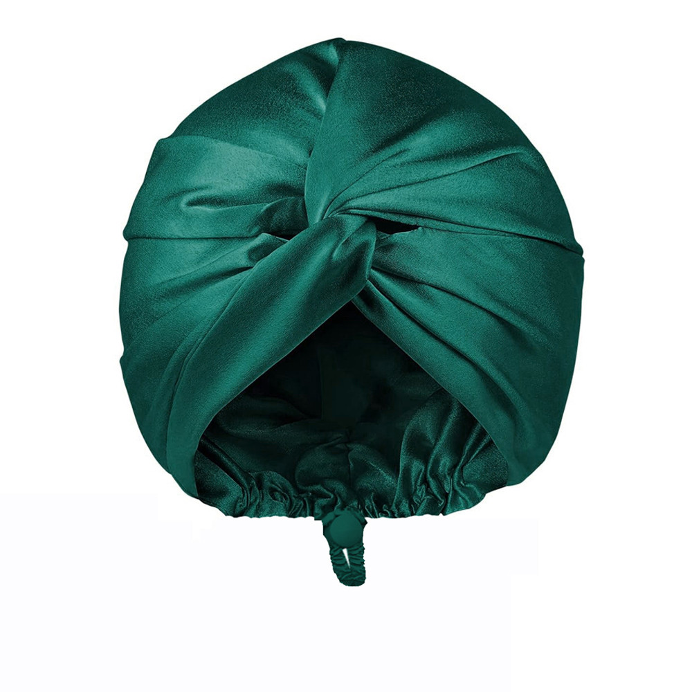 mobileacc.br Gorro de seda de cetim para dormir, turbante de camada dupla, touca de dormir feminina, envoltório de