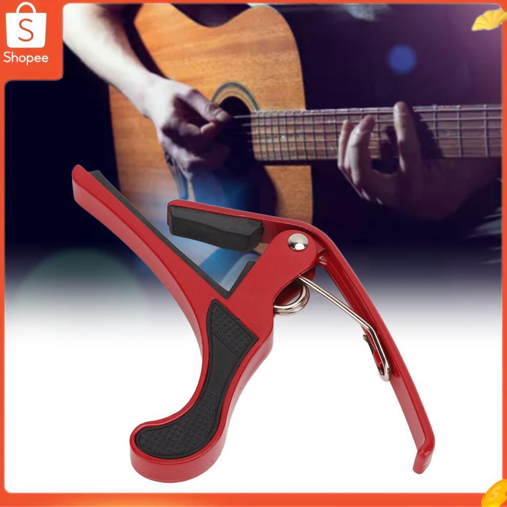 audiohome01.br Conjunto elétrico de liga de capo para guitarra Mingzhe com 2 palhetas para banjo bandolim (vermelho)