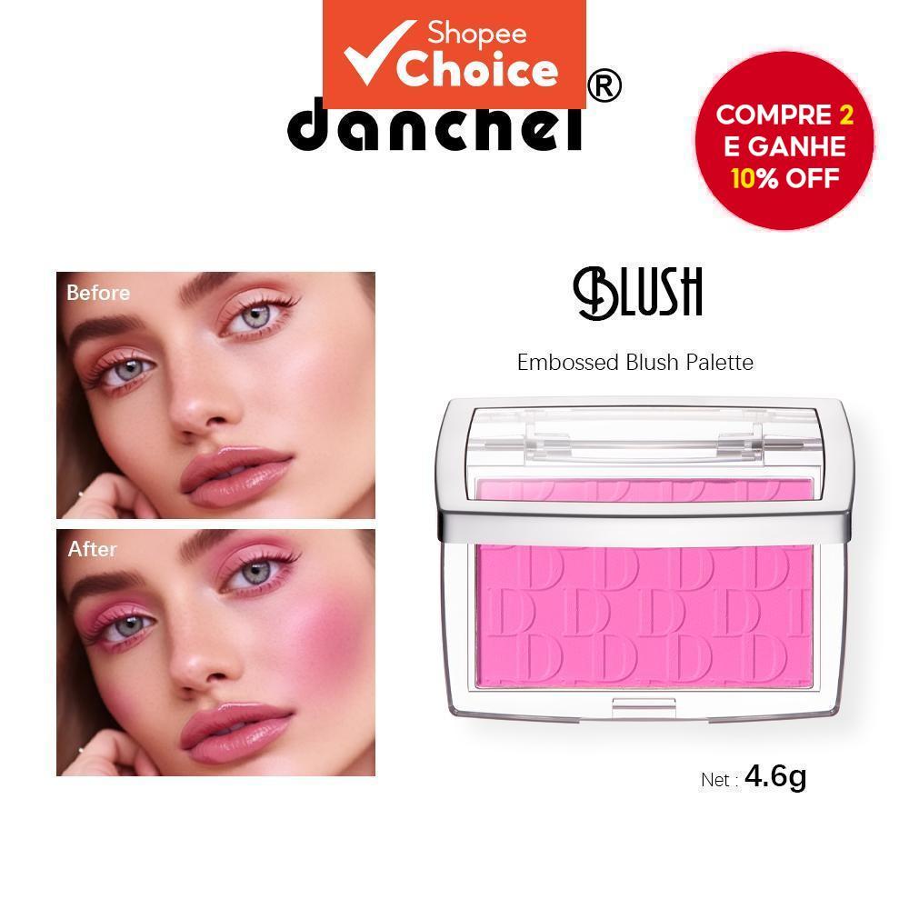 Paleta de Blush Relevada Alta Pigmentação Rosa Coral Para Bochechas Cosméticos Suaves