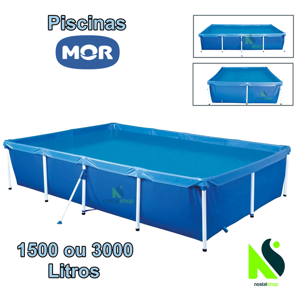 Piscina Standard Ou Infantil Mor 3000 Ou 1500 Litros Piscina Mor Com Armação de Ferro