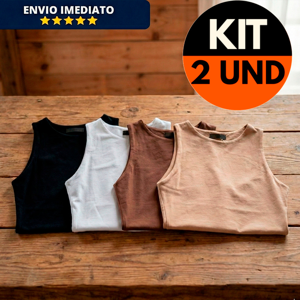 KIT 2 Regata Blusinha Feminina Suplex Duplo Básica Elegante Moda Blogueira Tendencia Gringa DiaaDia em Oferta na Shopee