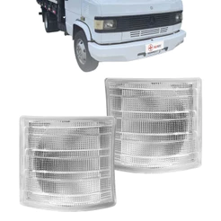 Par Lanterna Dianteira Pisca Seta Mb Caminhão Mercedes 708 709 710 912 Lado Direito Esquerdo Cristal