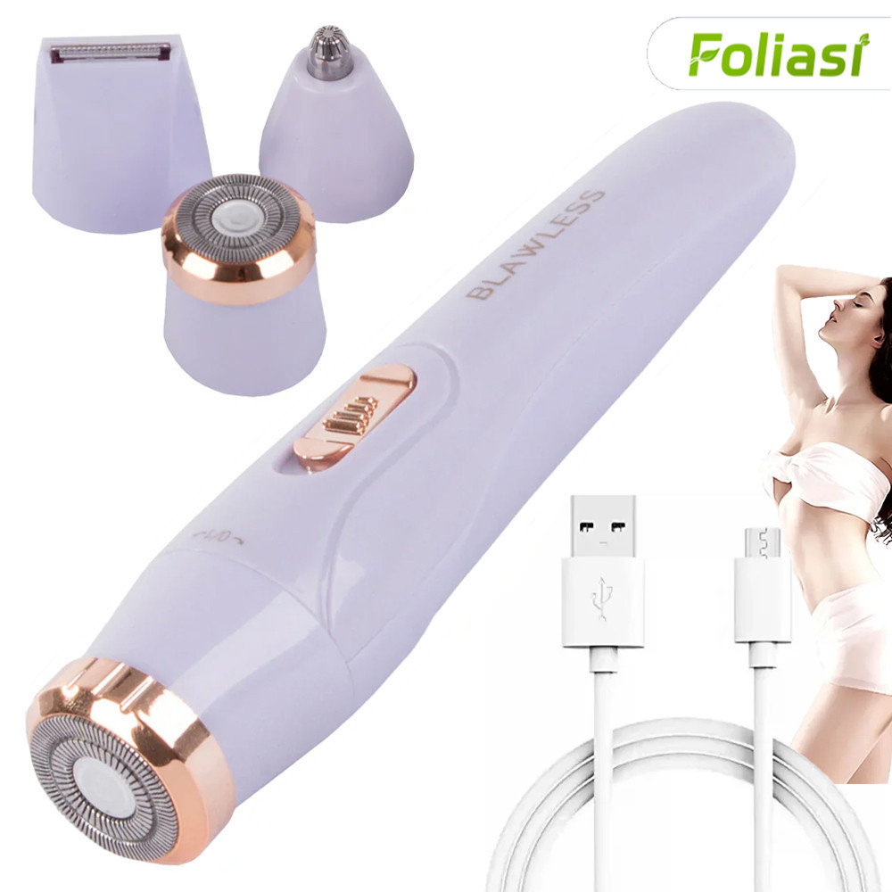 Depiladora Elétrica Recarregável 3 em 1 Multifuncional para Barbear Rápido Sem Dor Ideal para Pele Sensível Corporal em Oferta na Shopee