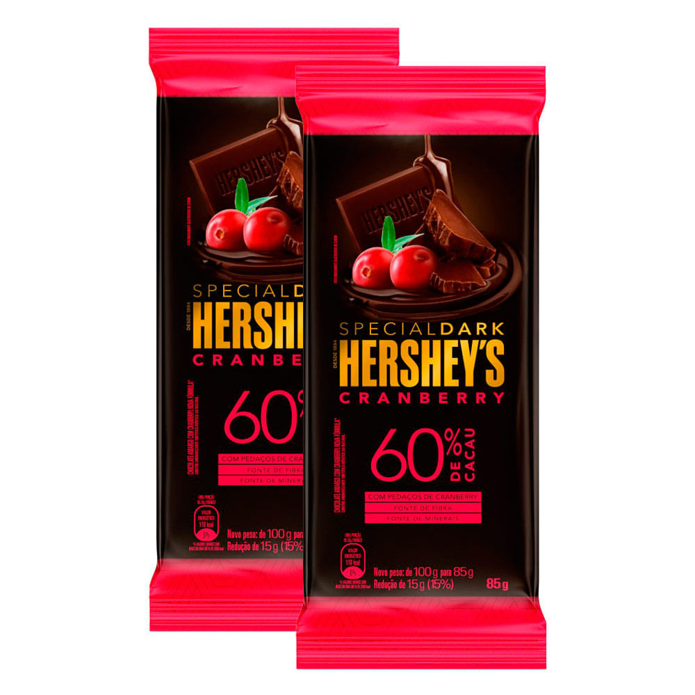 Kit 2 Chocolate Hershey's Special Dark Cranberry 85g