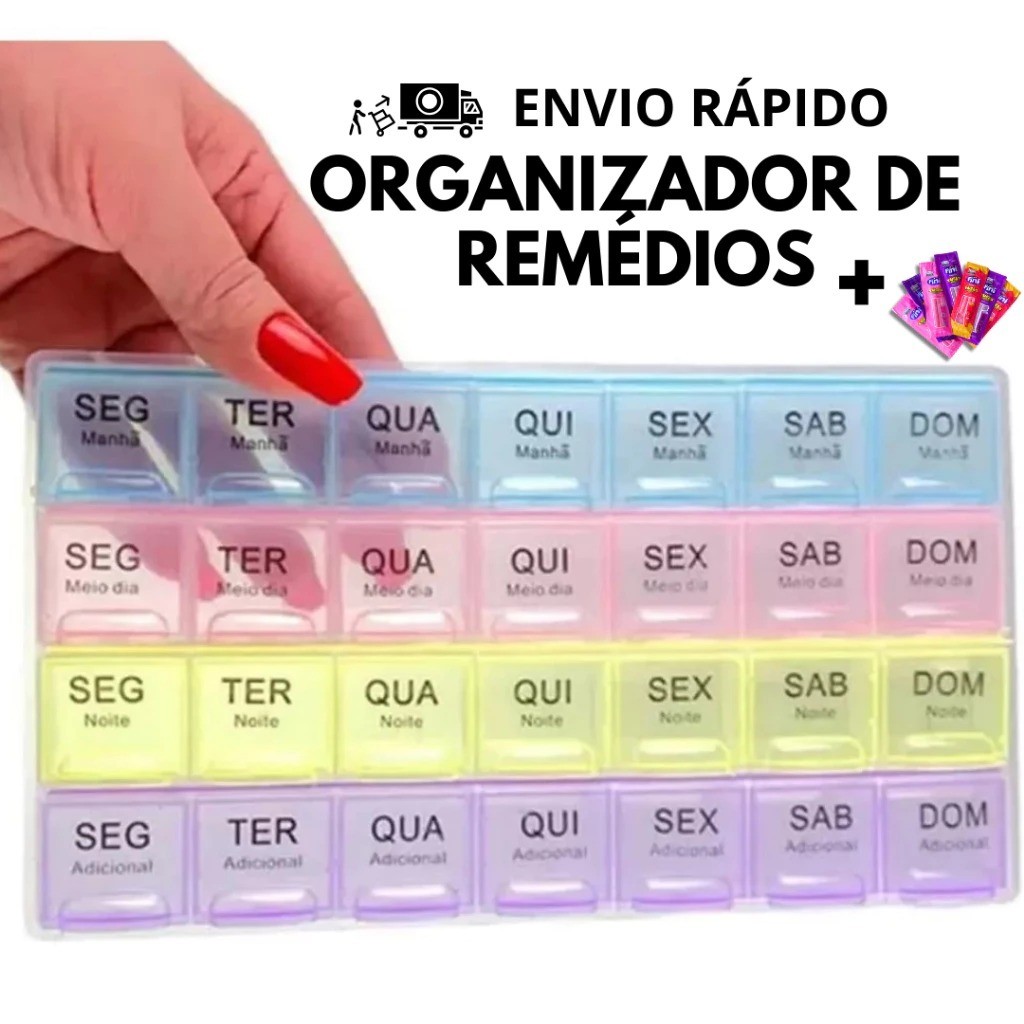 Maleta Organizador Remédios Dias Mensal e Semanal Para Organizar em Oferta na Shopee