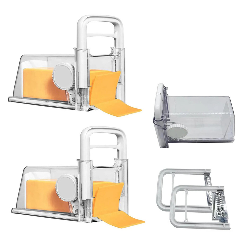 Fatiador Ralador Cortador de Queijo Presunto 4 em 1 Kit 2 Uni Manual Lamina Inox Porte Hermetico Cozinha Culinaria