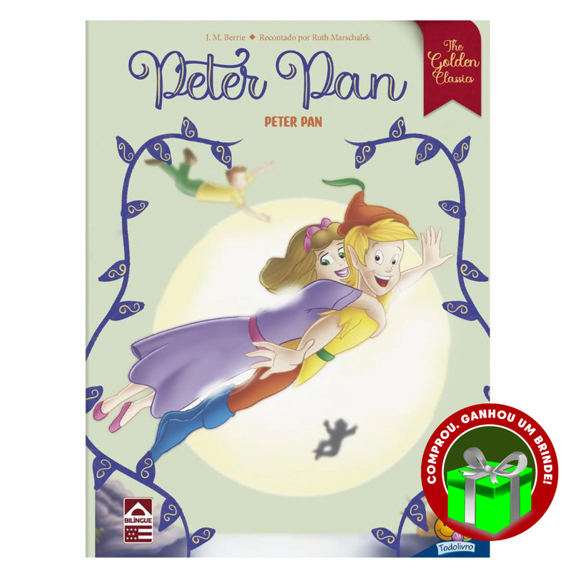 Livro The Golden Classics: Peter Pan SBN Crianças Filhos Infantil Desenho História Brincar