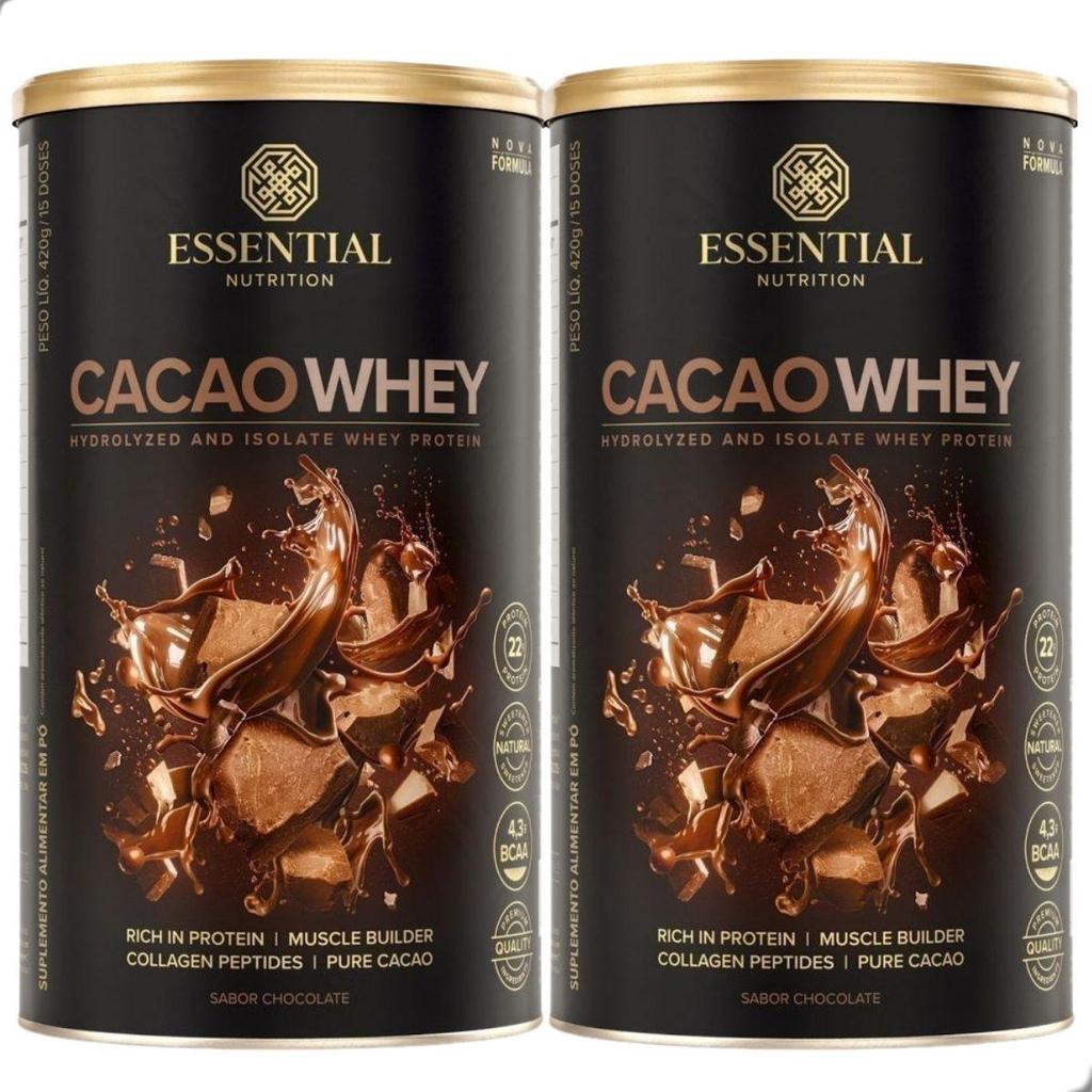 Kit 2 Whey Protein Cacao 900g Essential Nutrition
