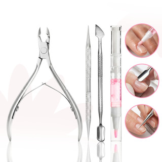 Kit Manicure Cutilagem Completo Itens Alicate Espatula Palito Inox Caneta Óleo Hidratante Cuticula