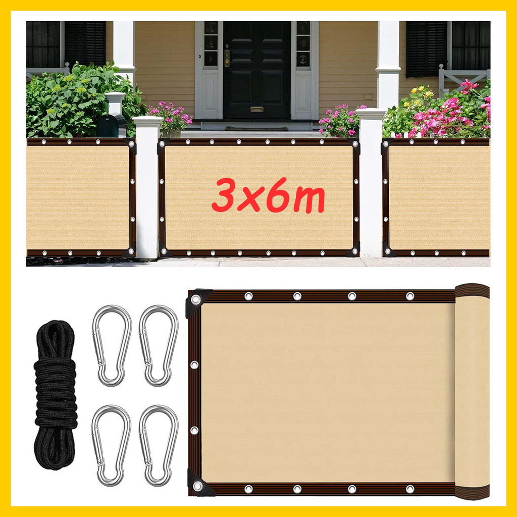 Toldo externo 3x6m, adequado para estufas, plantas de pérgola, toldos, redes de guarda-sol