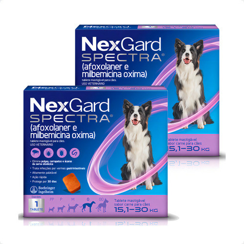 2 Nexgard Spectra Antipulgas e Carrapatos Para Cães Cão e Cachorros 15,1 A 30kg - 1
