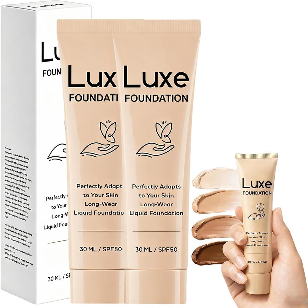 Base Luxe que Muda de Cor, Base Luxe para Pele Madura, FPS 50, Cobertura Média, Fórmula Modulável, Leve, de Longa Duraçã
