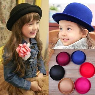 Chapéu infantil para menina, 52 cm, chapéu de feltro para criança, chapéu de inverno casual, chapéu tipo fedora, chapéu 