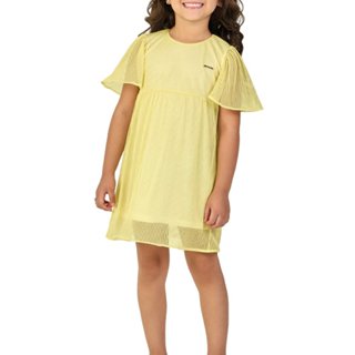 VESTIDO MENINA EM TECIDO TULISTI em Oferta na Shopee