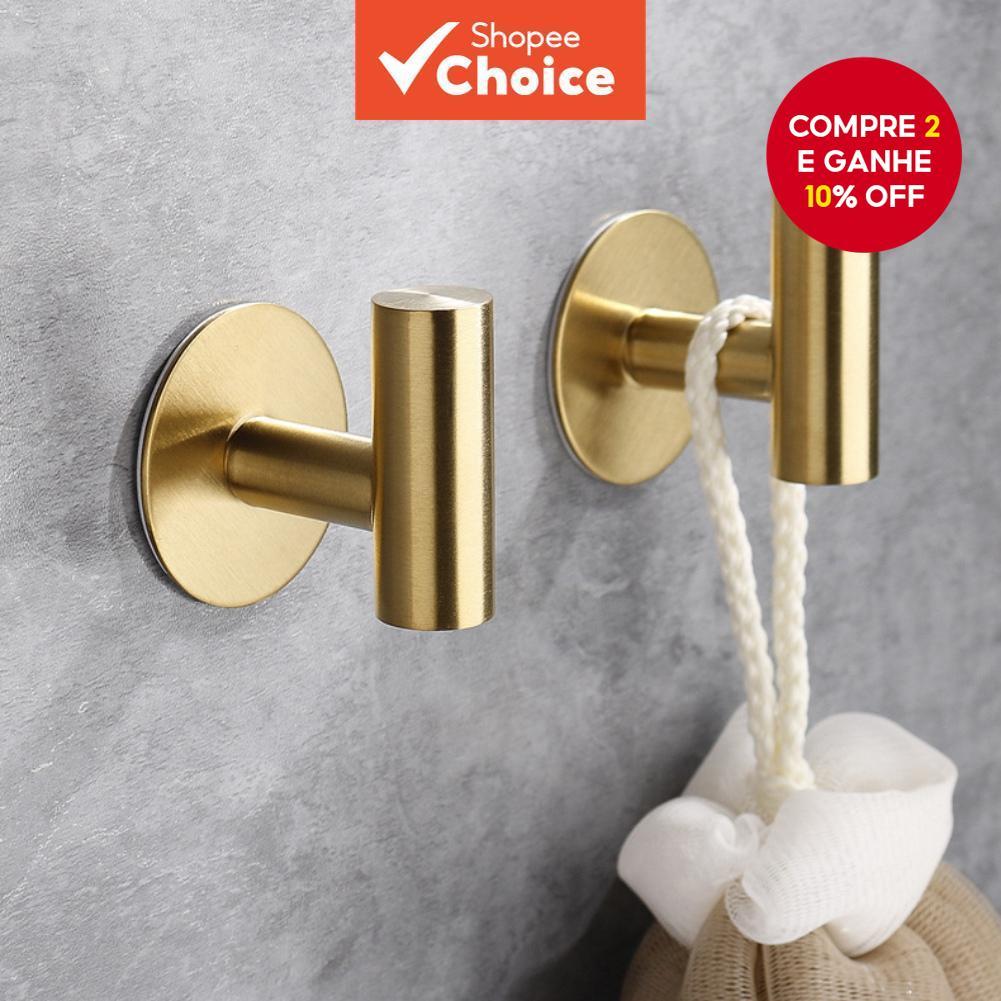 Gancho De Parede Única De Aço Inoxidável – Casaco De Metal Criativo Sem Perfuração E Cabide De Chapéu Para Banheiro em Oferta na Shopee