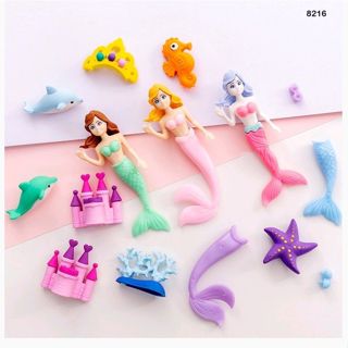 Kit 4 Borrachas Sereia Fofas e Coloridas para Escola  em Oferta na Shopee