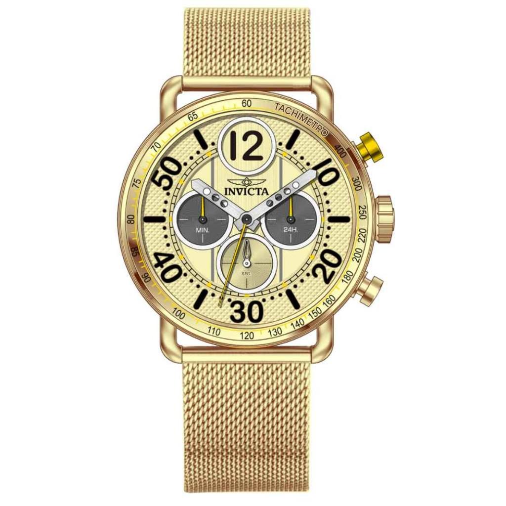 Relógio Masculino Invicta Speedway dourado Cronógrafo 69473