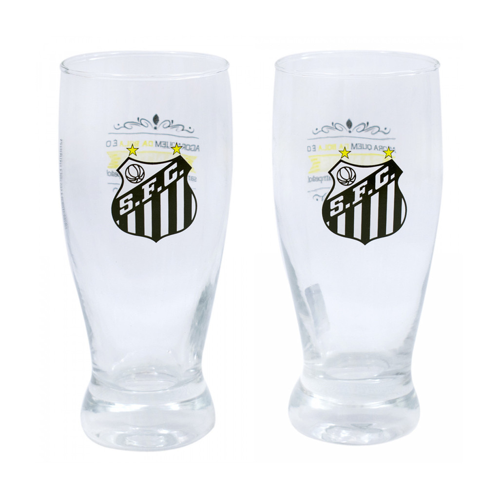 Kit 2 Copos de vidro Lager Cerveja 350 ml  - Santos