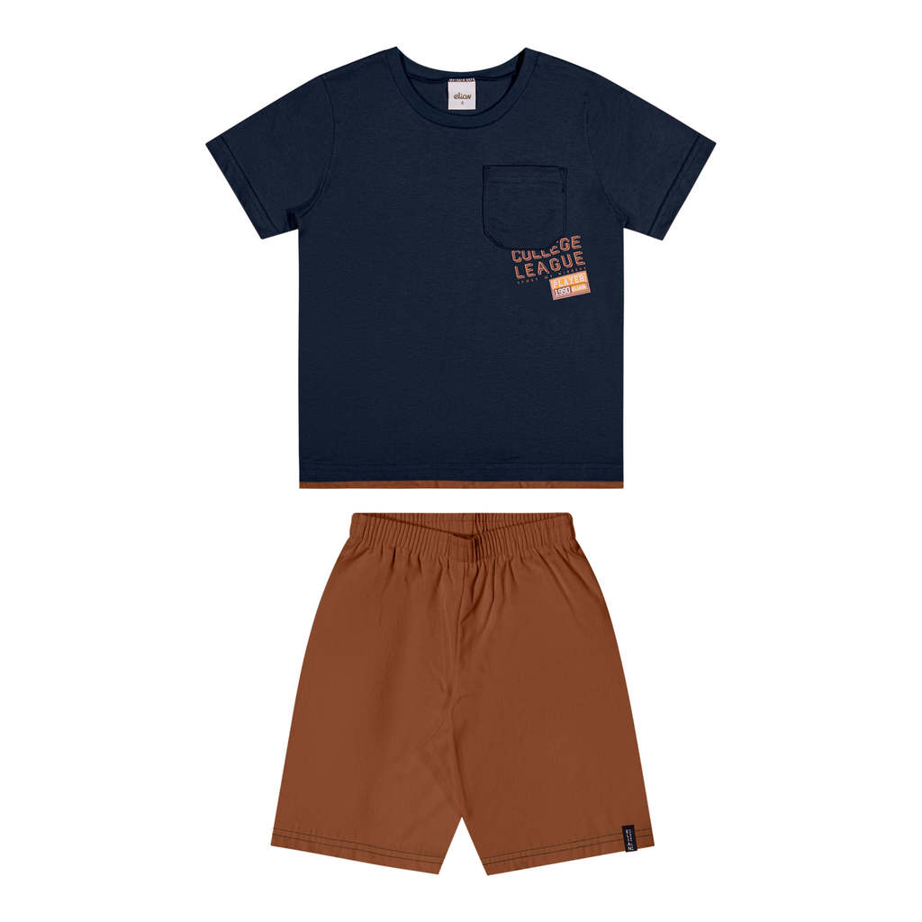 Detalhes do Conjunto Infantil Menino Sport Chic Elian Azul