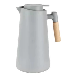 Garrafa Térmica Akita Cinza 1L Moderna Cabo Madeira Lehaví