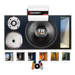CAIXA TRIO DUTO REGUA TRITON 12 POL 620W JBL TRIO CORNETA 1425 COMPLETA