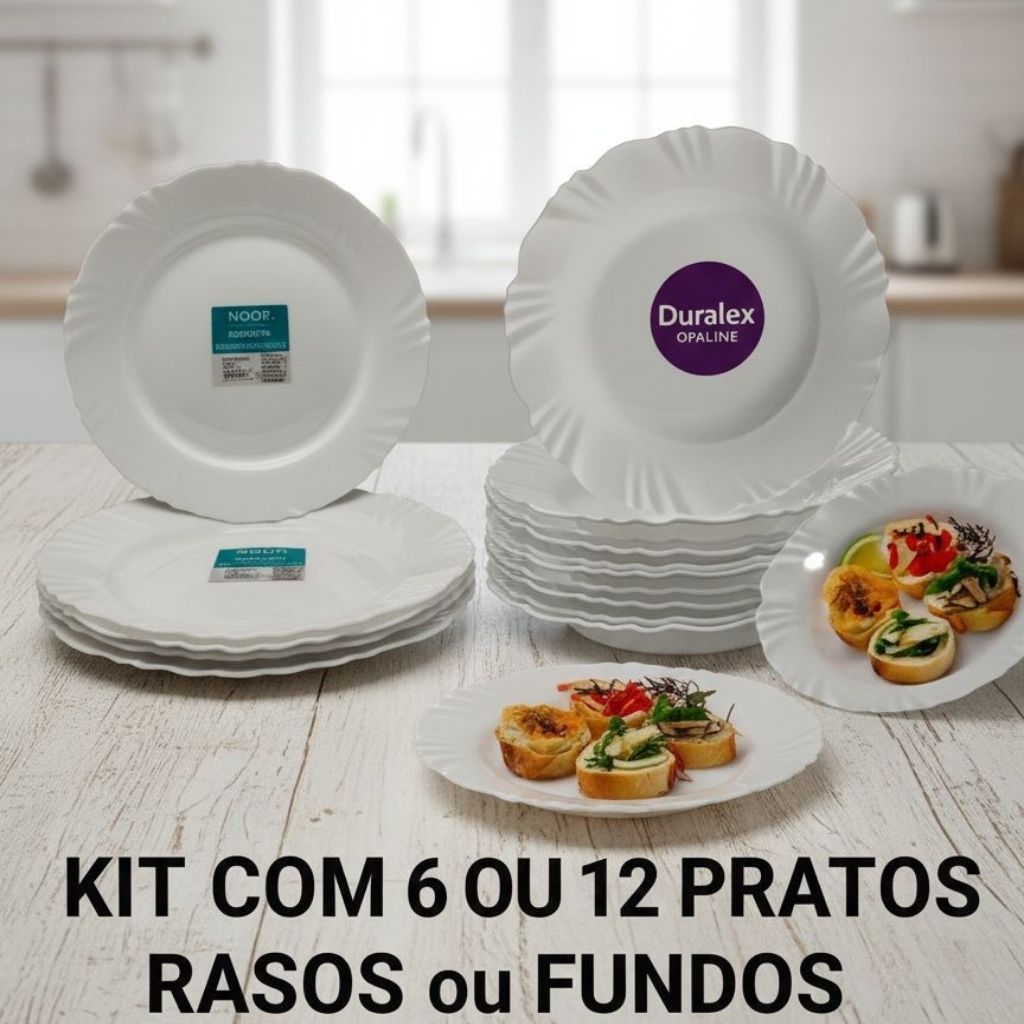 Conjunto com 6 ou 12 Pratos Nadir Pétala – Escolha Raso/Fundo