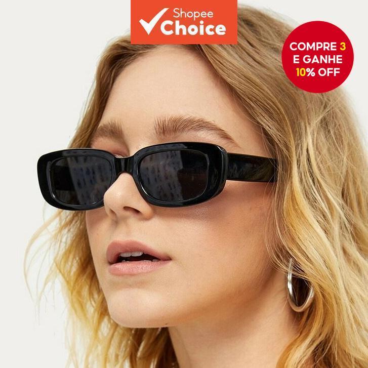 Tons Ovais Vintage Designer De Marca Mulher Pequena Moldura Sol Retro Óculos Pretos Estéticos