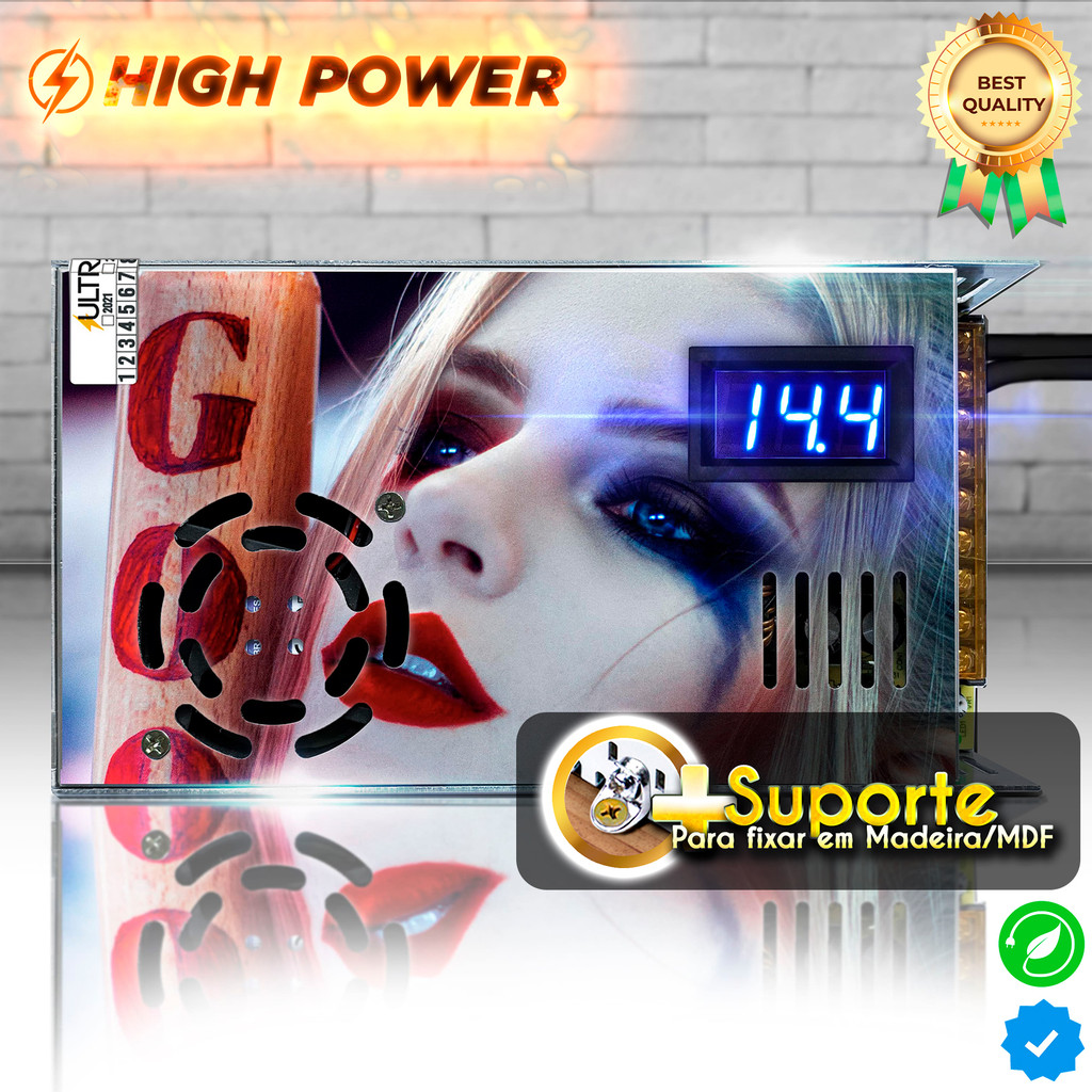 Fonte Automotiva Chaveada 12V 120A 90A Amperes Carregador de Bateria Som Automotivo Residencial em Oferta na Shopee