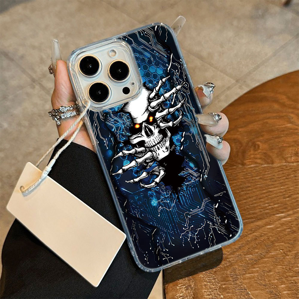 Capinha Capa Para Samsung Galaxy A03 A05 A06 A10S A10 A11 A12 A13 A15 A14 A16 Crânio De Silicone Anti-Impacto