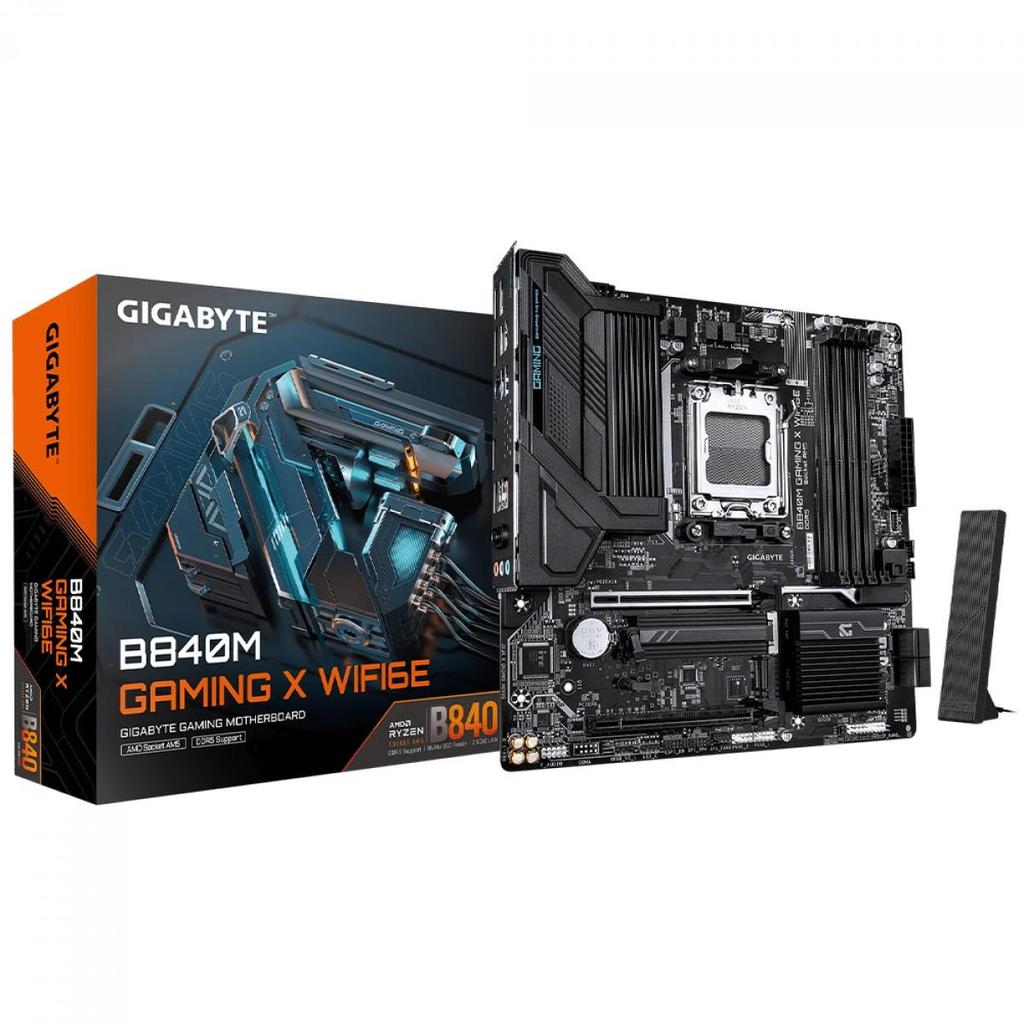 Placa Mãe Gigabyte B840M Gaming X WIFI6E, Chipset B840, AMD AM5, mATX, DDR5