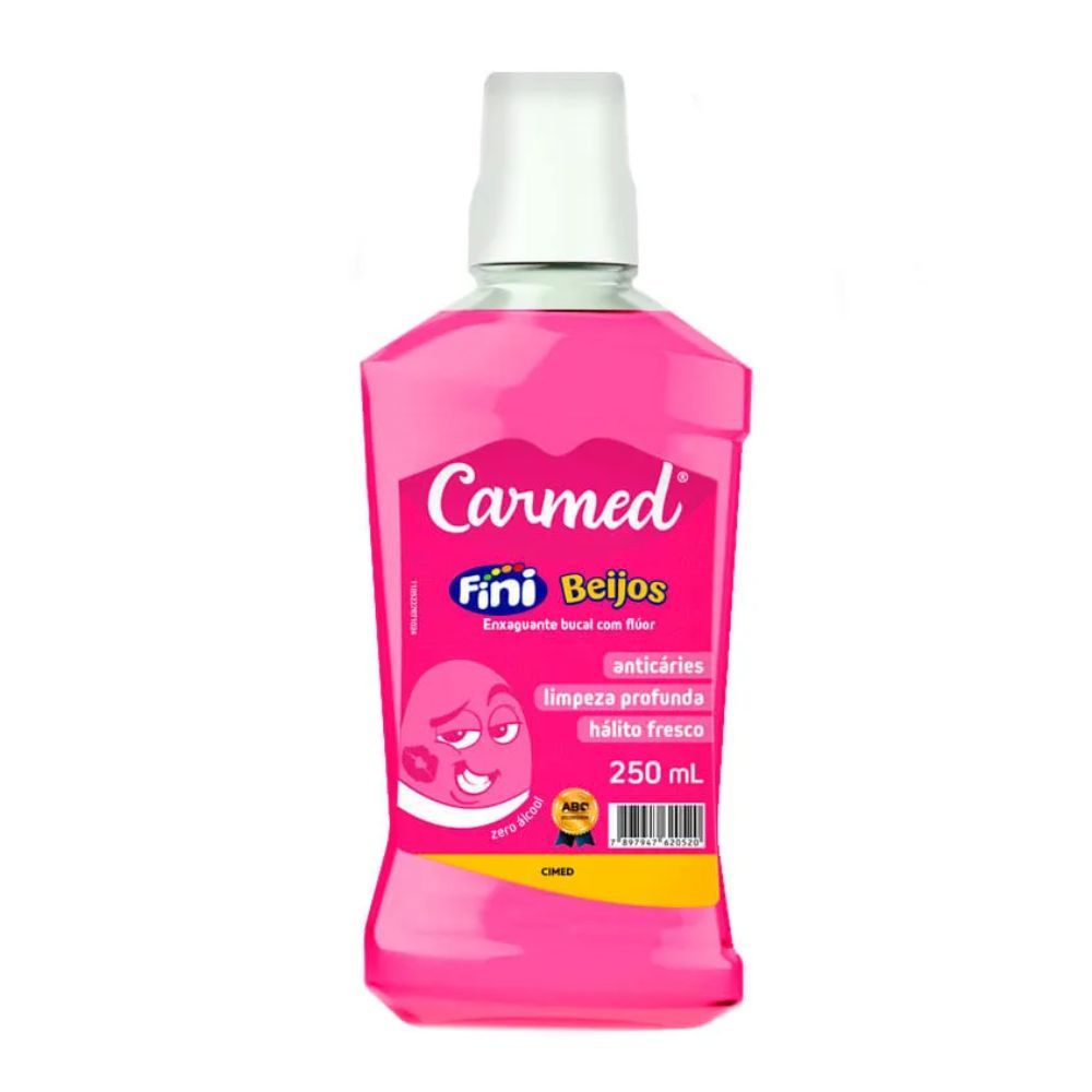 ENXAGUANTE BUCAL CARMED FINI BEIJOS FR 250ML HALITO FRESCO SABORIZADO