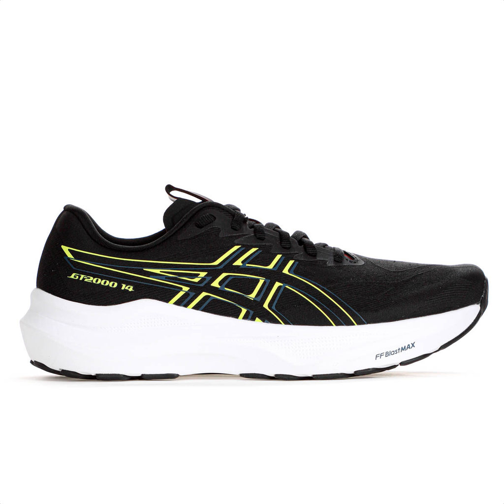 Tênis Asics GT 2000 14 Preto e Verde Limão - Masculino