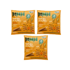 Kit 3x Papapá Palitinhos Vegetais 20g Cenoura Org Infantil