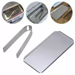 Kit Pinça Bandeja Inox Estufa Esterilizador Alicate Cutícula