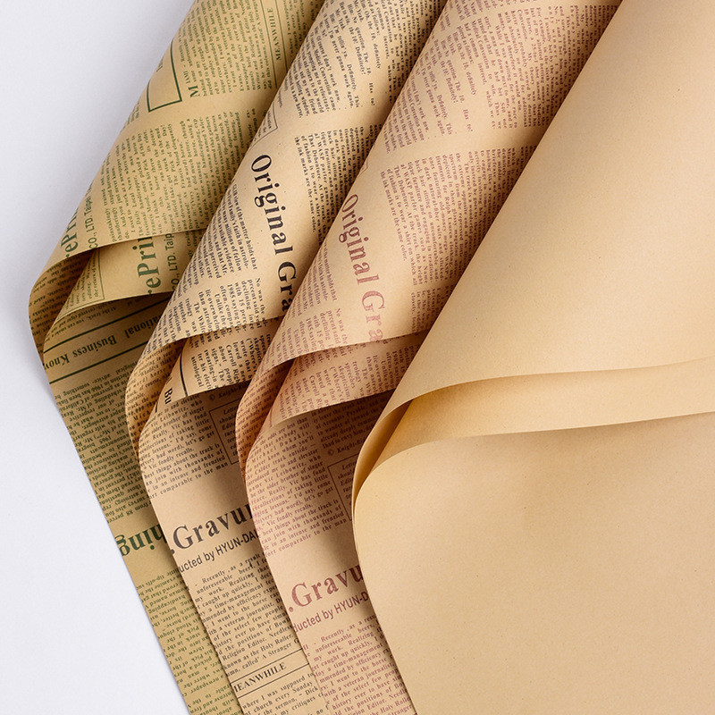 Estilo Retro jornal inglês papel Kraft flor papel de embrulho Material foto fundo papel de embrulho papel de embrulho de