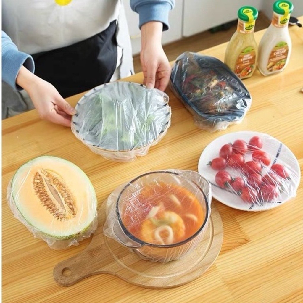 Kit 100 Tampa De Plástico descartável para alimento em Oferta na Shopee