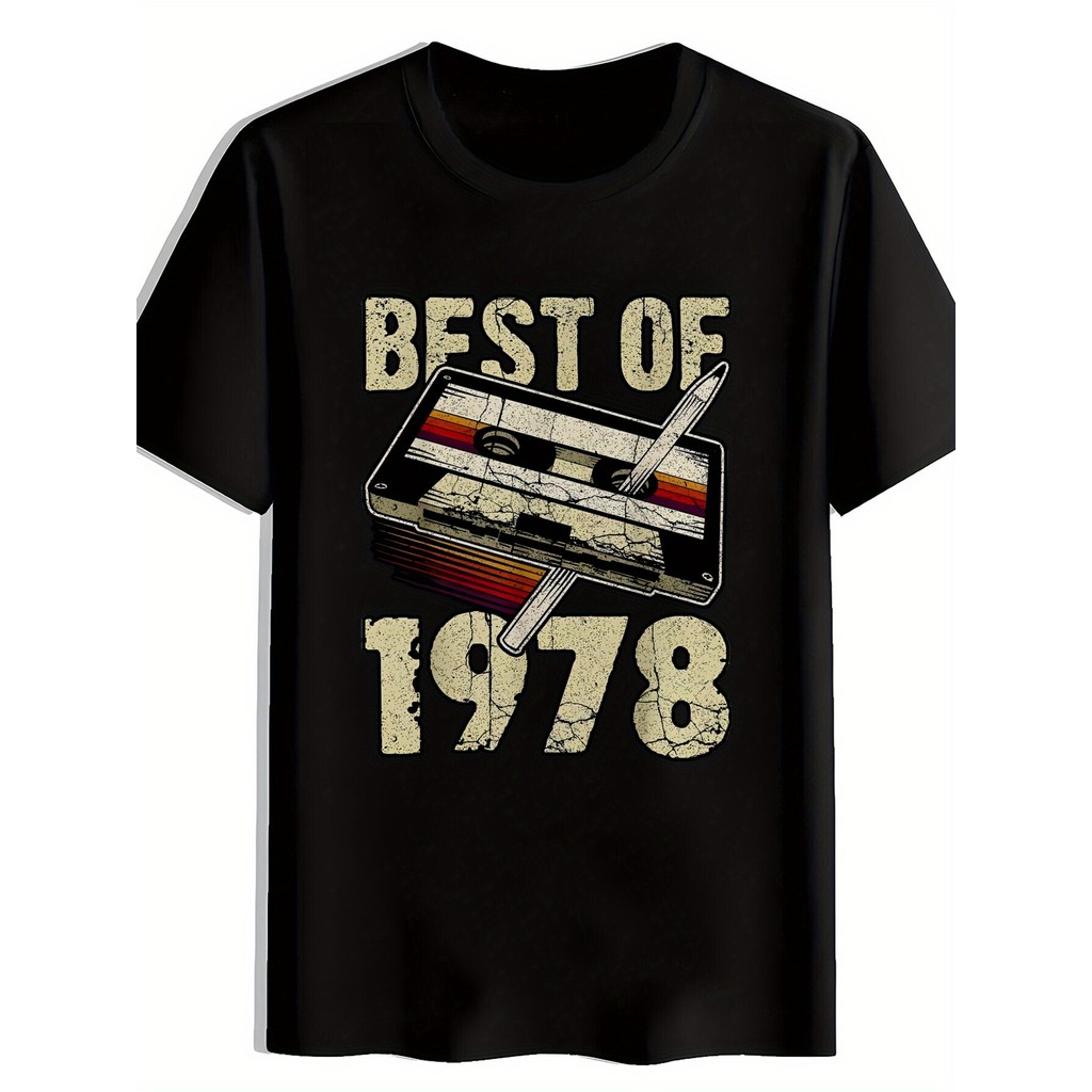 Camiseta Unissex Oversized Plus Size Feminina Masculina Vintage 1978 Cassete Retrô Música Nostálgica Atemporal Estilosa