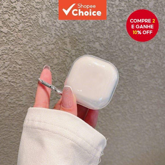 Capa Macia Transparente Para Samsung Galaxy Buds 2/Pro/2 Live/FE-Protetora Minimalista