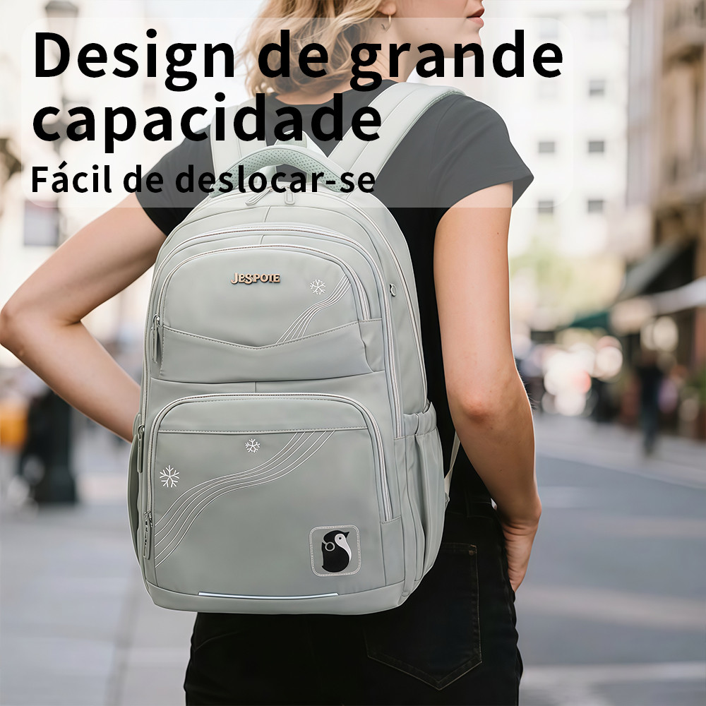 Mochila Escolar Resistente de Grande Capacidade Impermeável e Reforçada Ideal para Estudantes do Ensino Fundamental