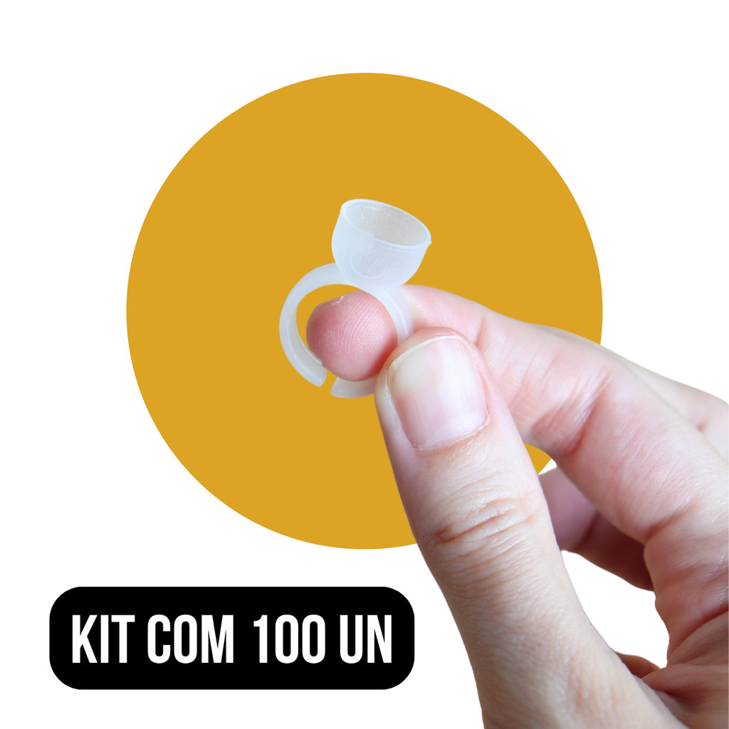 Anel Batoque 100 Un Descartável Extensão de Cílios Cola Micropigmentação Henna em Oferta na Shopee