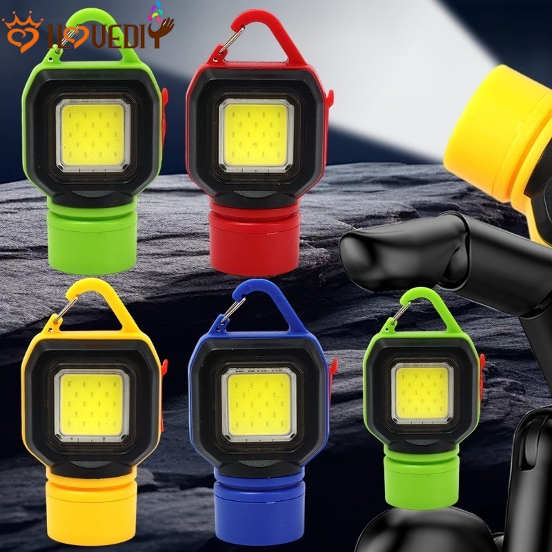 Lanterna De Chaveiro De Luz Dupla Para Chaves Mochila Camping | Holofote Portátil COB XTE Com Carregamento Rápido Tipo C