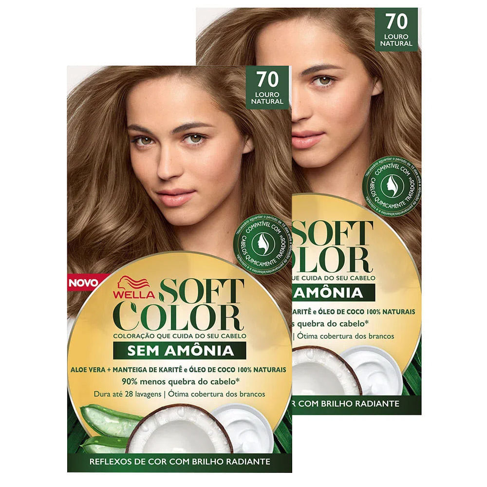 Kit 2 Tintura Soft Color Sem Amônia Louro Natural 70 Kit