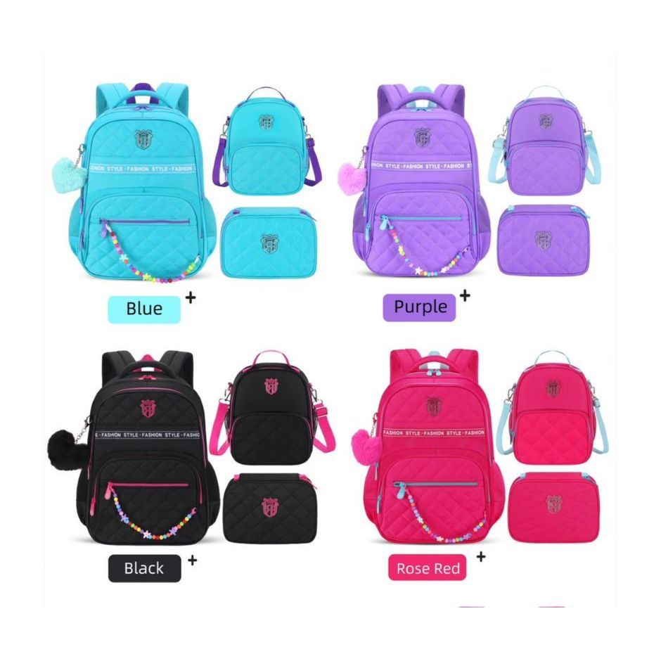 kit Mochila Lancheira térmica Estojo Box Feminina Infantil Juvenil Coração em Oferta na Shopee