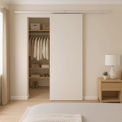 Porta de Correr Branco Prime com Kit Alumínio Branco - 210x70