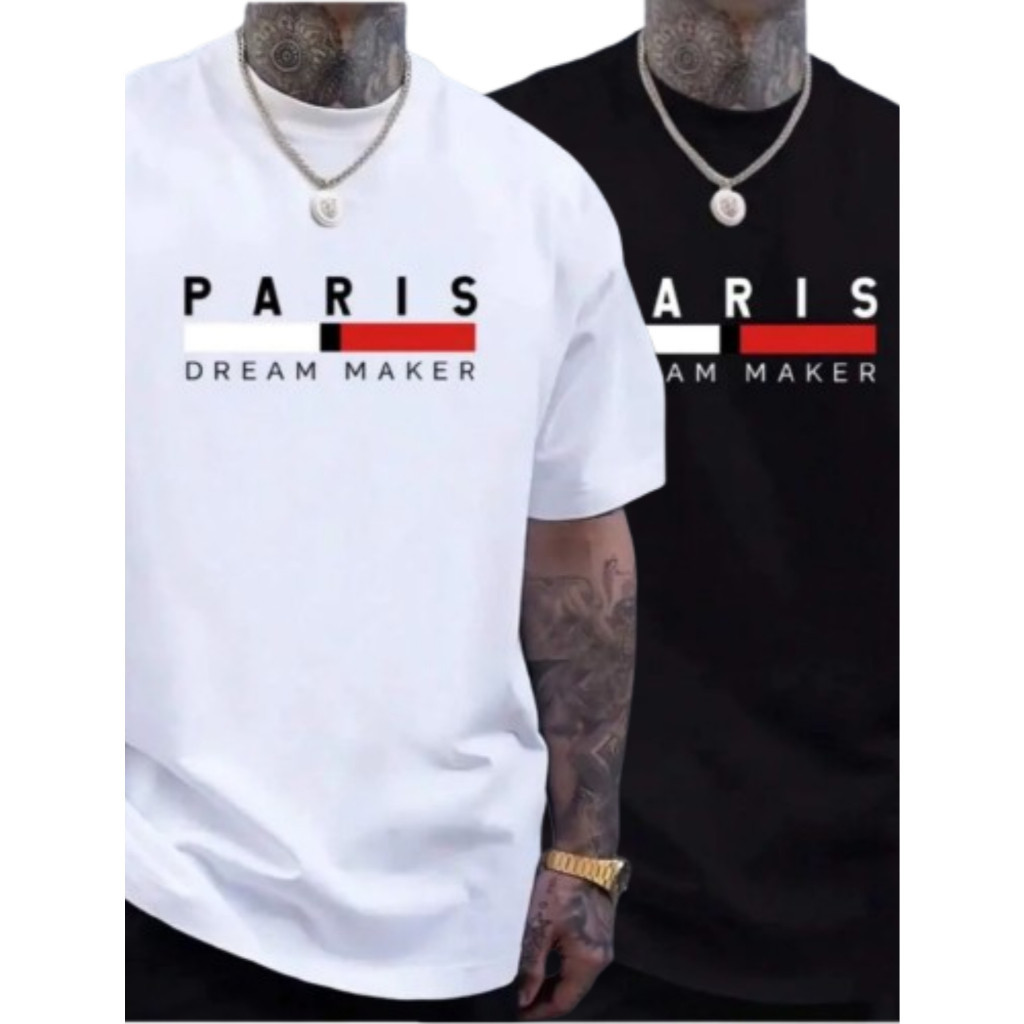 Kit 2 Camiseta Masculina Premium 100% Algodão Paris
