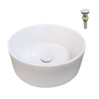 CUBA CERÂMICA BANHEIRO REDONDA SOBREPOR 40 C VÁLVULA BRANCA em Oferta na Shopee