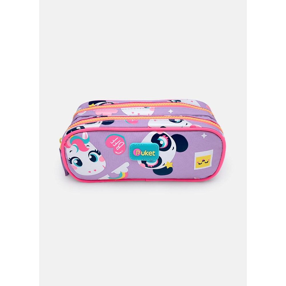 Estojo Escolar Duplo Puket Multibichos Best Friend Original Infantil