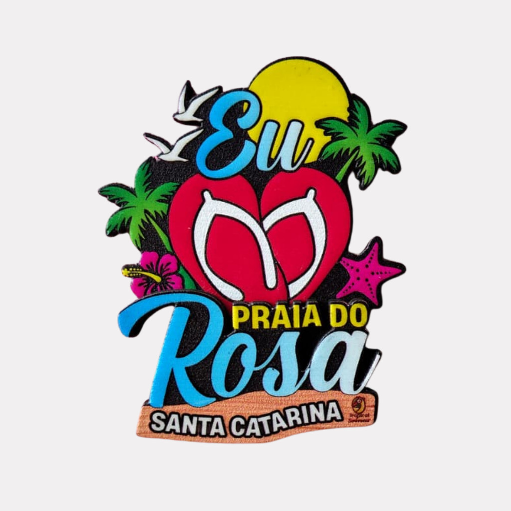 Ímã Praia do Rosa SC Chinelo - Imã de Geladeira em MDF UV em Oferta na Shopee